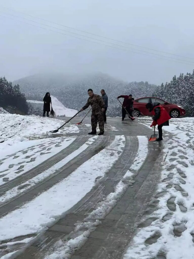 洋江镇：“救援队”浴“雪”奋战