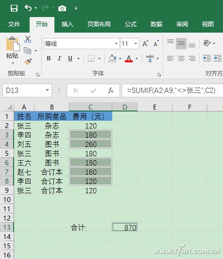 excel怎么用sumif函数求和