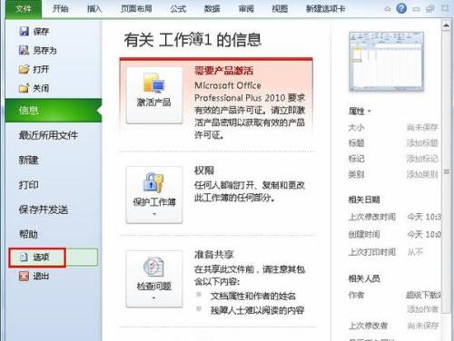 启动excel2010后在自动建立的工作簿