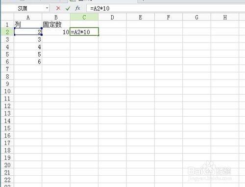 excel里面一列数字 一个固定怎么用公式