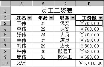 Excel 2000提供的筛选功能包括自动筛选和