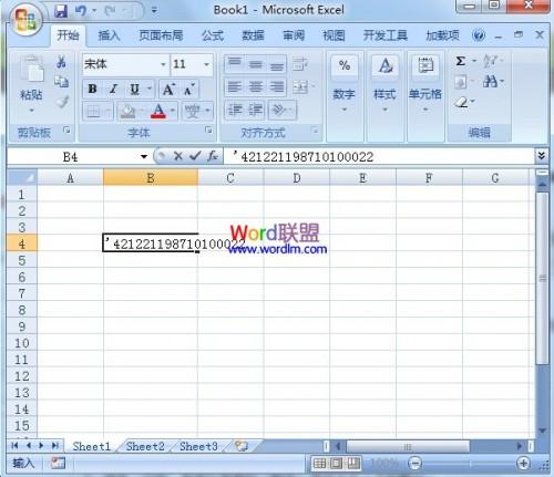 在excel2007中,单元格内输入身份证号应如何输入