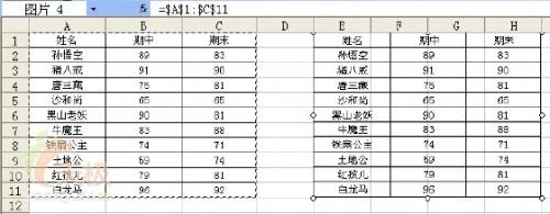 Excel  :为数据区创建动态快照