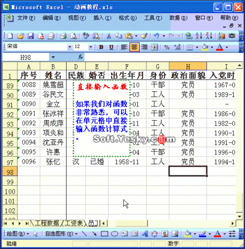 Excel单元格输入函数计算动画教程