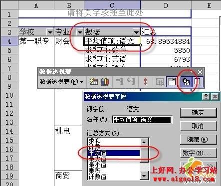 excel透视表算平均数(excel建立数据透视表求平均值)