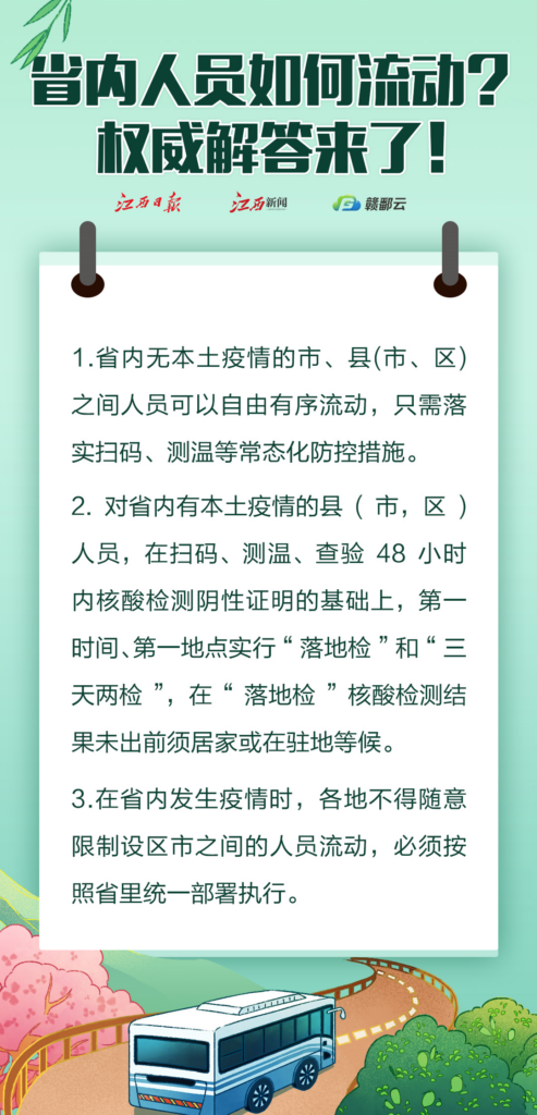 疫情防控期间人员如何流动，江西发布最新通知！