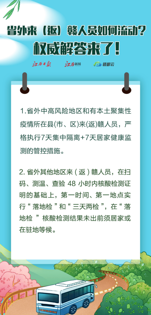 疫情防控期间人员如何流动，江西发布最新通知！