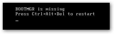 电脑启动时出现bootmgr is missing