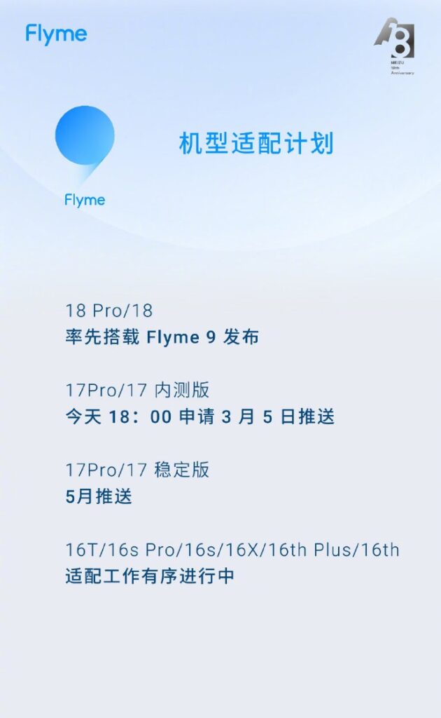 flyme9配置(flyme9 适配机型)