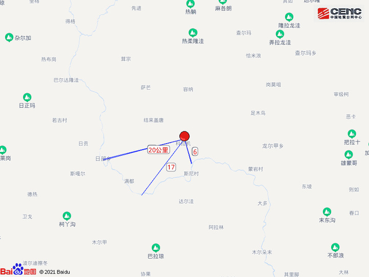 四川阿坝20分钟内连发4次地震