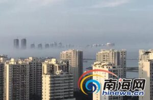 海口街头出现海市蜃楼