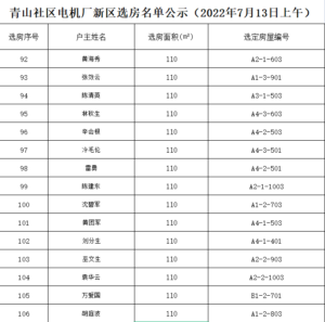 “电机厂新区”棚改项目选房情况公示