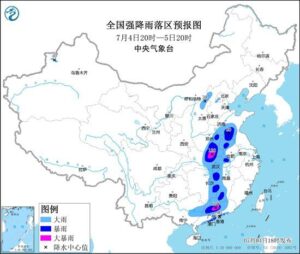 湖北河南等9省市部分地区有大暴雨