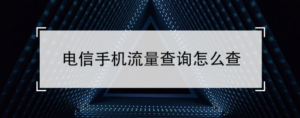 如何查询手机流量_电信手机流量查询怎么查看