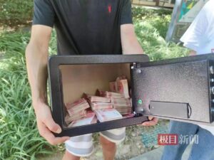 男子将保险柜伪装成垃圾被捡走