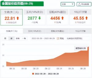 8月猪价涨幅攀至22.4%