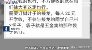 一中学收学生20元树叶费 教育局回应