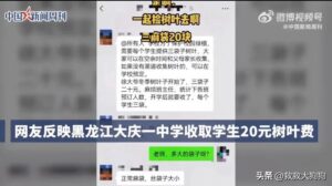 一中学收学生20元树叶费 教育局回应