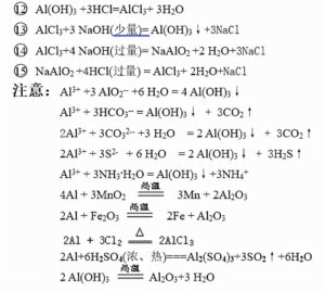 高中化学方程式总结_高中化学方程式大全