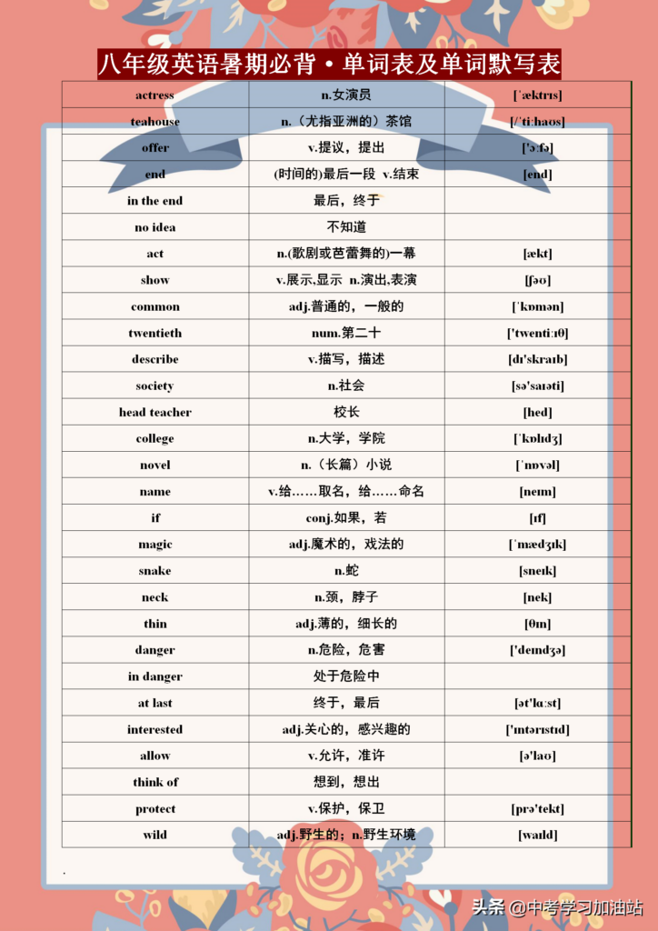 八年级上册英语单词有多少个_八年级上册英语单词表