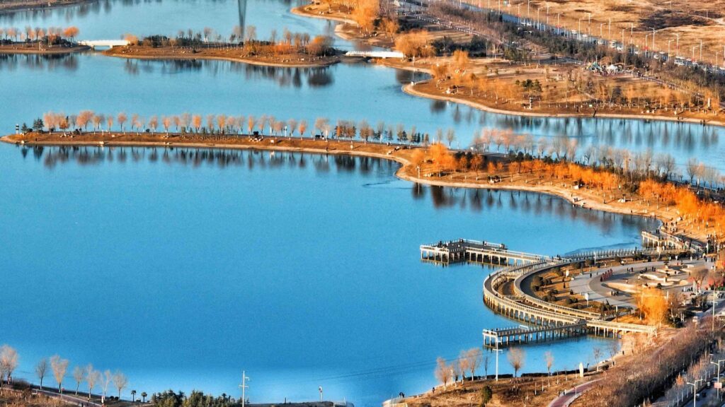 河南兰考：生态湿地 冬景如画