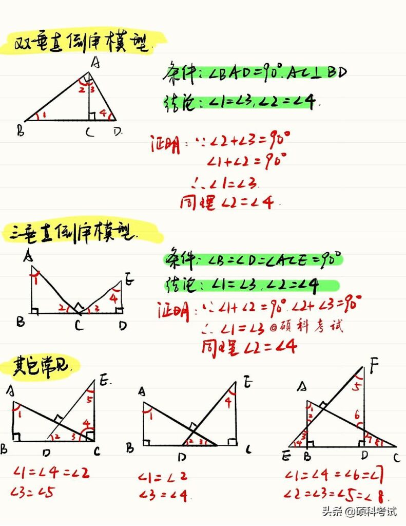 初中几何模型有哪些_初中几何模型大全