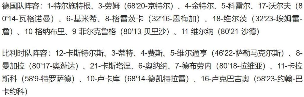 德国队和比利时队进行一场热身赛_德国队2-3不敌比利时队