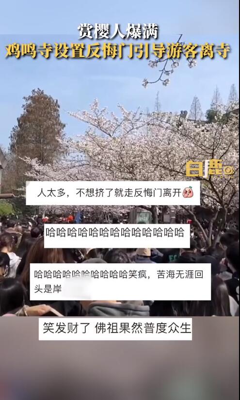 鸡鸣寺游客爆满设反悔门引导离寺