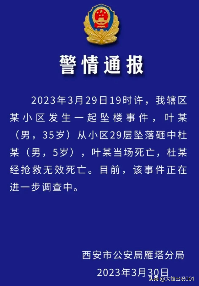 男童被坠楼者砸死 事发时正随爷爷玩