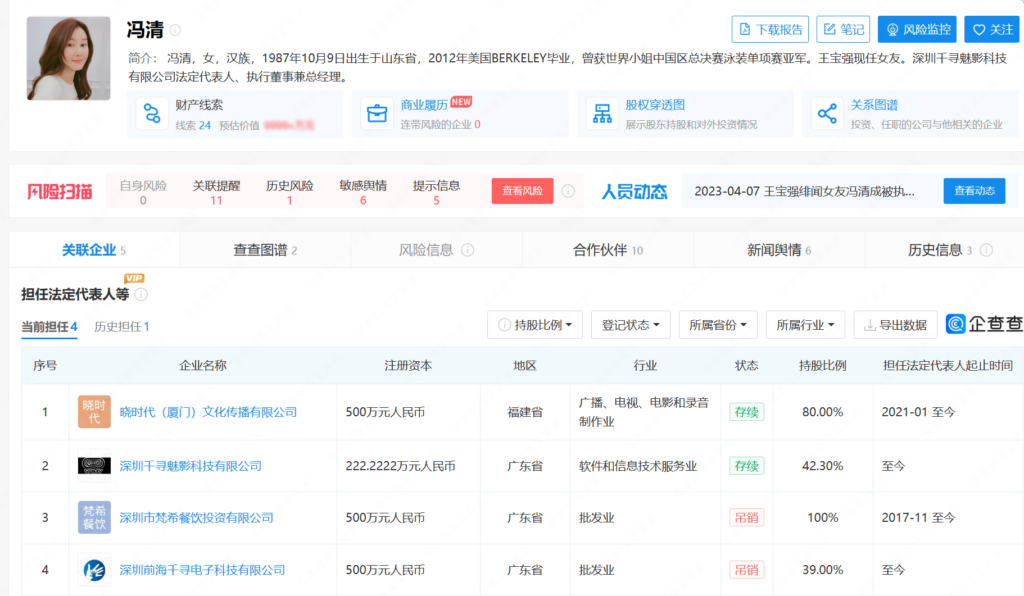 王宝强女友冯清已还清188万执行款