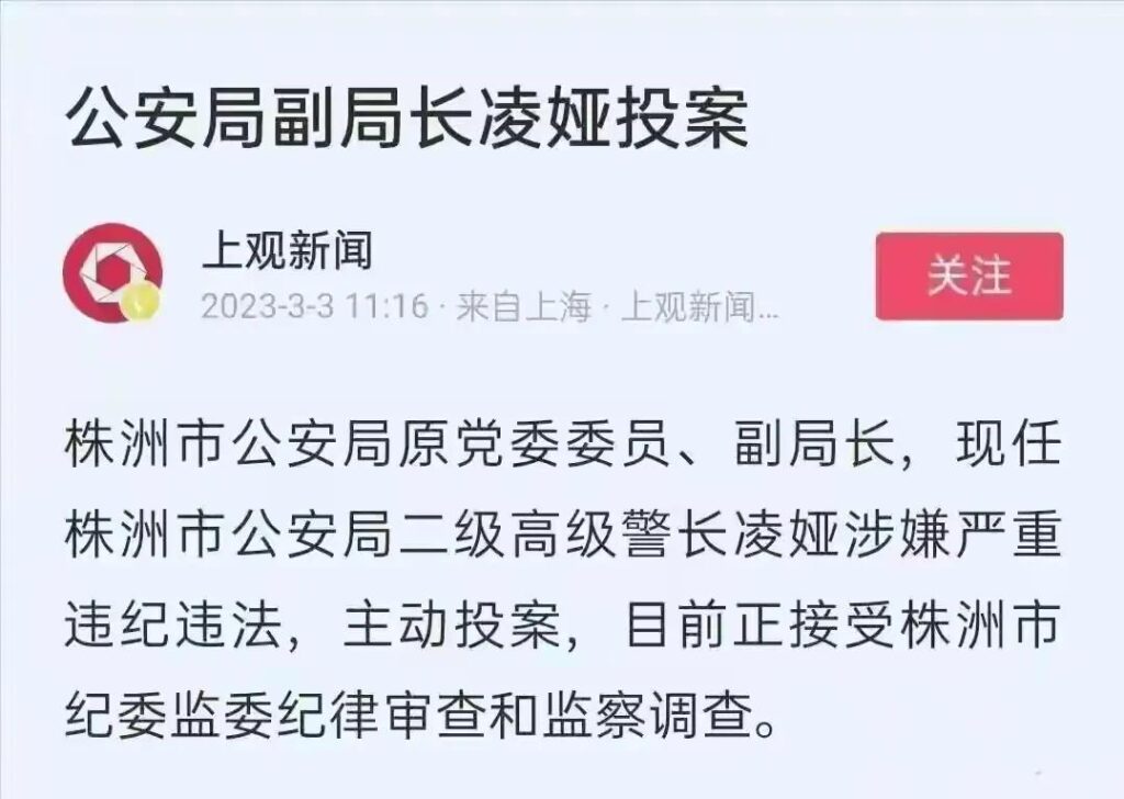 凌娅投案背后:曾恐吓举报人并涉吸毒