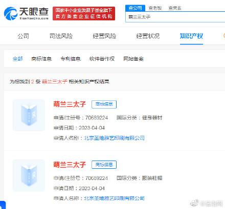 萌兰三太子商标被抢注