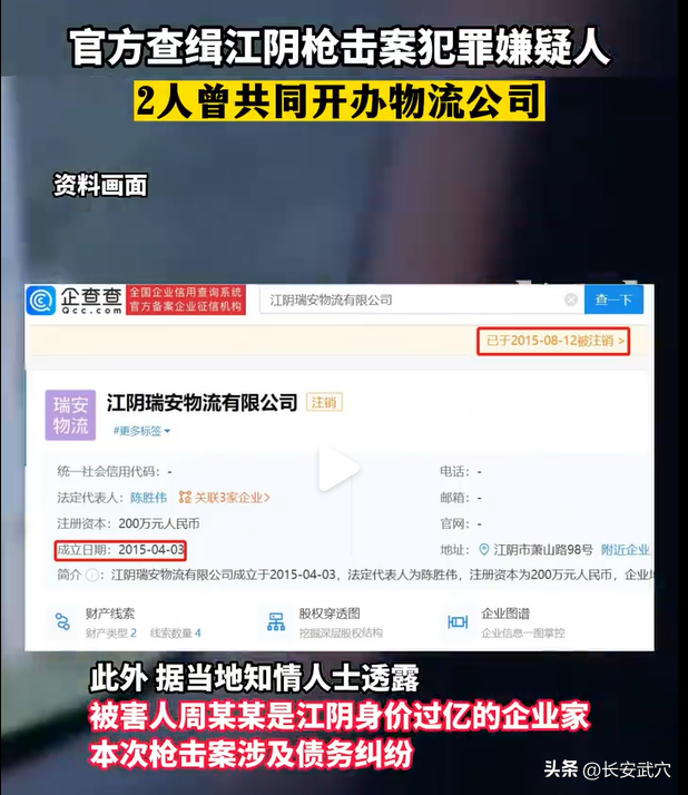 江阴枪击案嫌犯曾共同开办物流公司