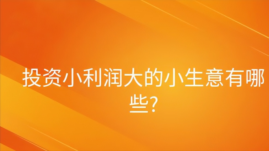 投资少利润高的生意项目有哪些_投资少利润大的生意好做吗