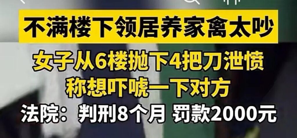 女子高考扔下4把刀被判刑_引起了社会广泛关注