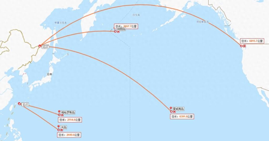 中国到美国多少公里，中国到日本多少公里