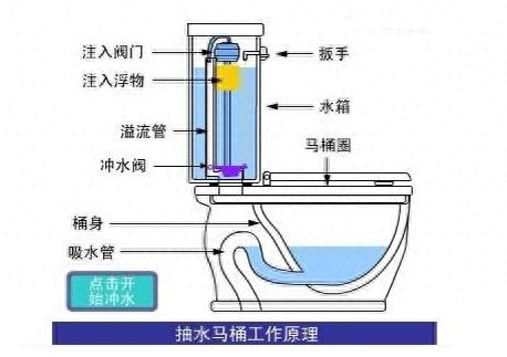 抽水马桶结构图，马桶内部结构图