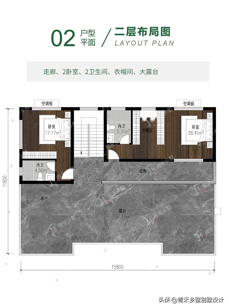 最实用农村二层别墅图纸，农村二层简单别墅户型图