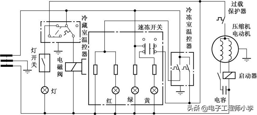 冰箱电路图怎么画？冰箱在电路图中用什么表示？