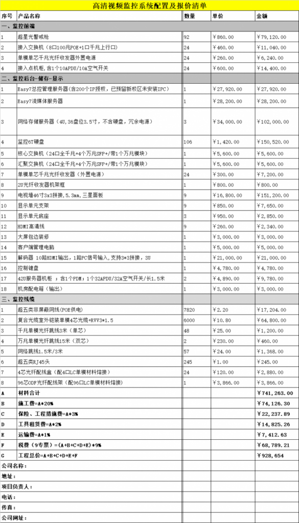 安装监控安装费怎么收？安装一套监控系统要多少钱？