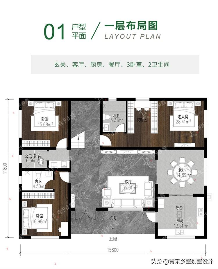 最实用农村二层别墅图纸，农村二层简单别墅户型图