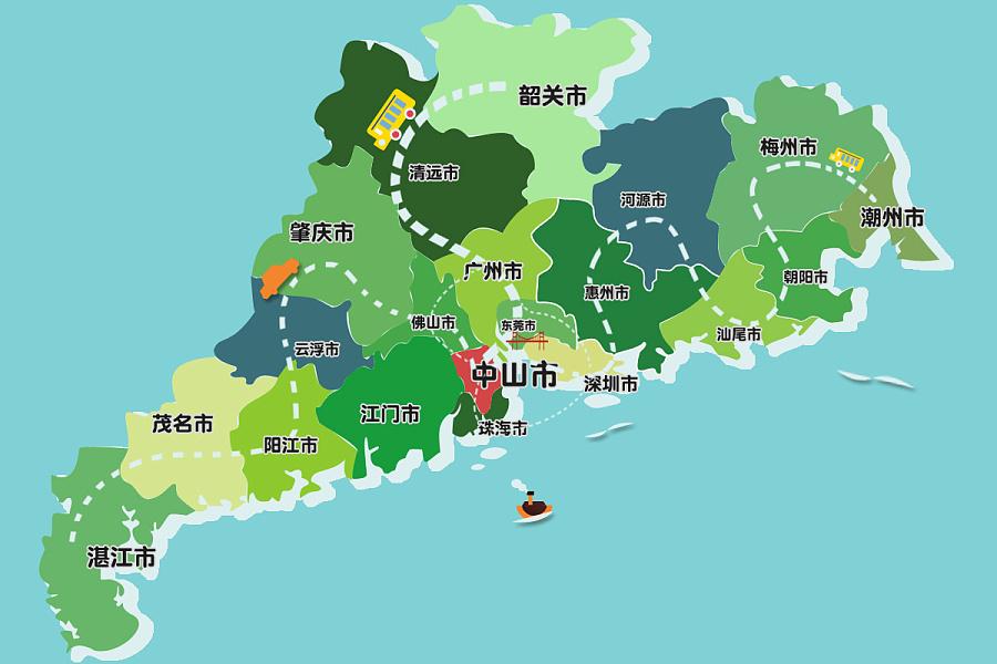 广东各市行政区划，包含区、县有哪些?